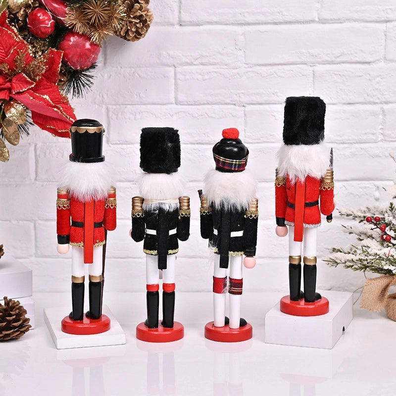 European Style Wooden Nutcracker Figurine | Home Decor Ornaments | Handmade Desktop Craft | Gift for Festival | Wooden Puppet Sculpture | Home De