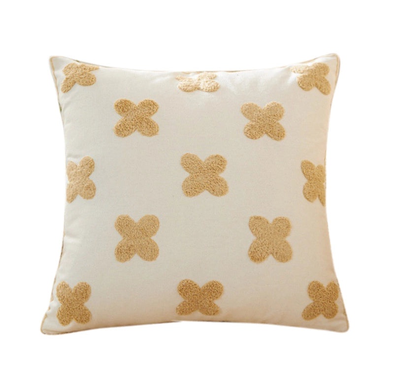 Embroidered Cotton Floral Cushion Cover Soft Decorative Pillow Case for Sofa Bedside Home Decor|Home Decor & Pillows