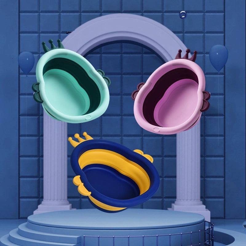 Minimalist Color Block Foldable Plastic Basin for Bathing|Bath Accessories