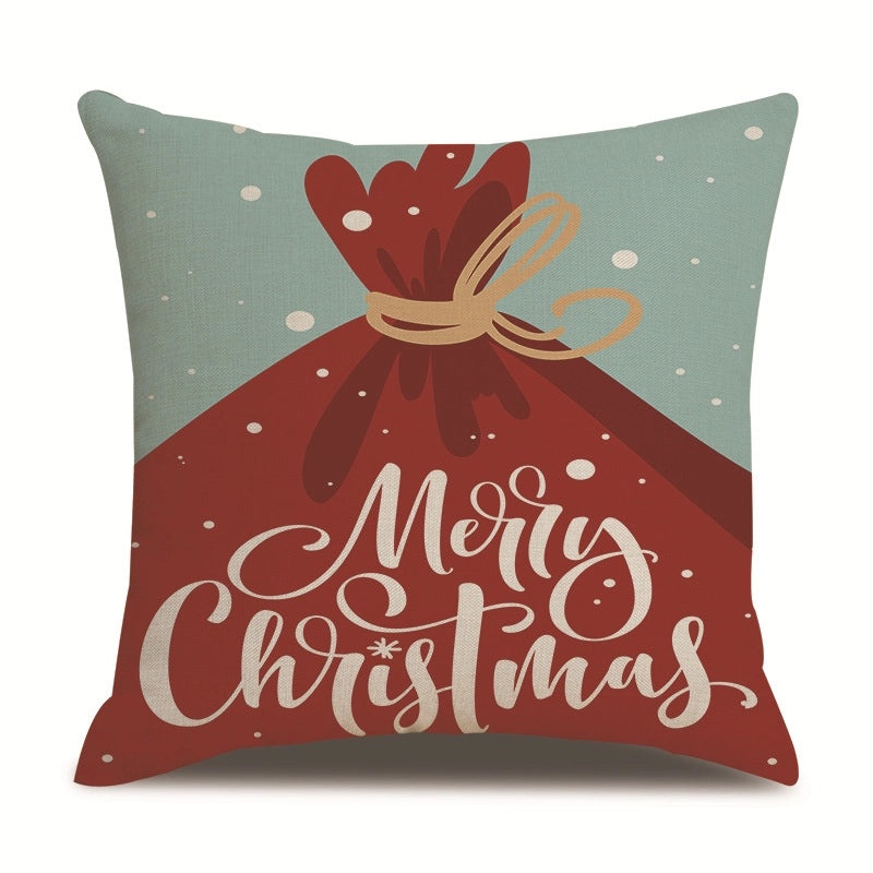 Minimalist Christmas Tree and Snowman Linen Pillow Covers | Home Decor & Sofa Accessories