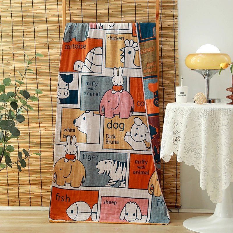 Adorable Animal Print Floral Cotton Bath Towels | Home & Bath Towels