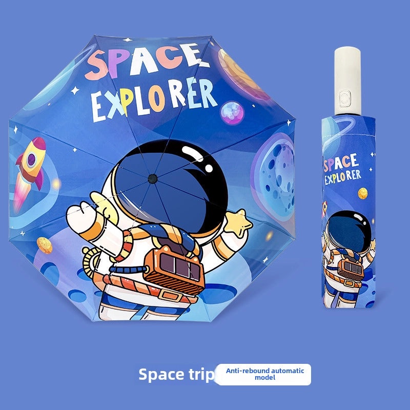 Kids Automatic Folding Umbrella with Anti-Rebound, Vinyl Material and Reflective Strip | Children's Umbrellas