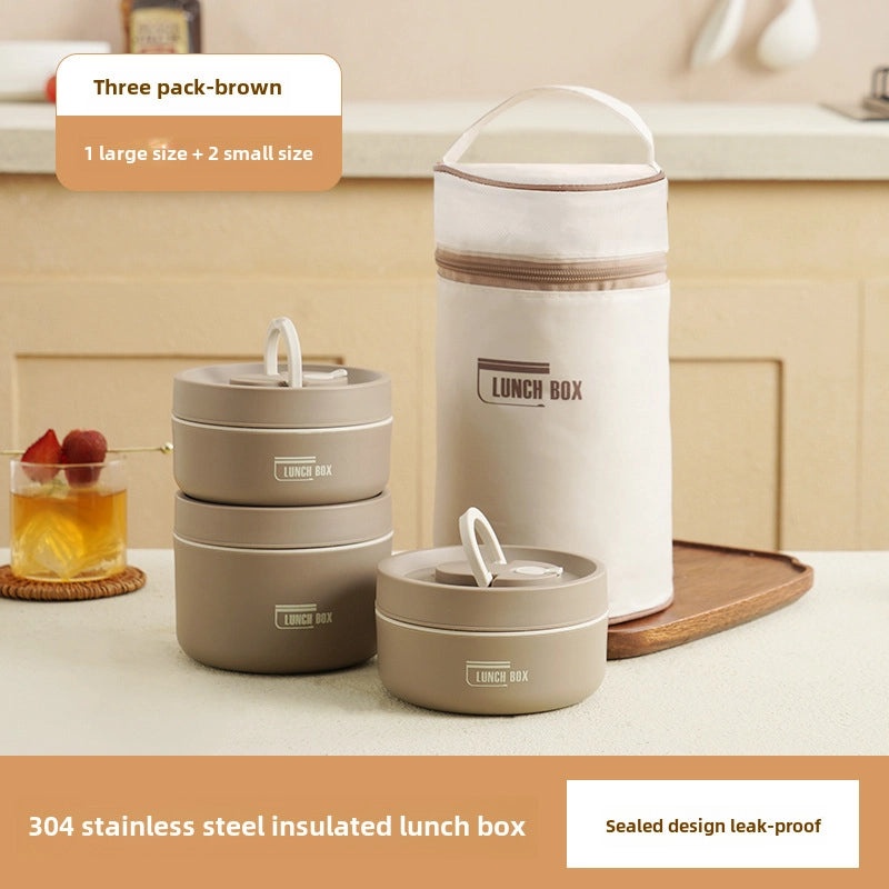 304 Stainless Steel Lunch Box with Soup Bowl | Portable Multi-Layer Insulated Lunch Box for Students | High Color Value|Kitchen & Dining