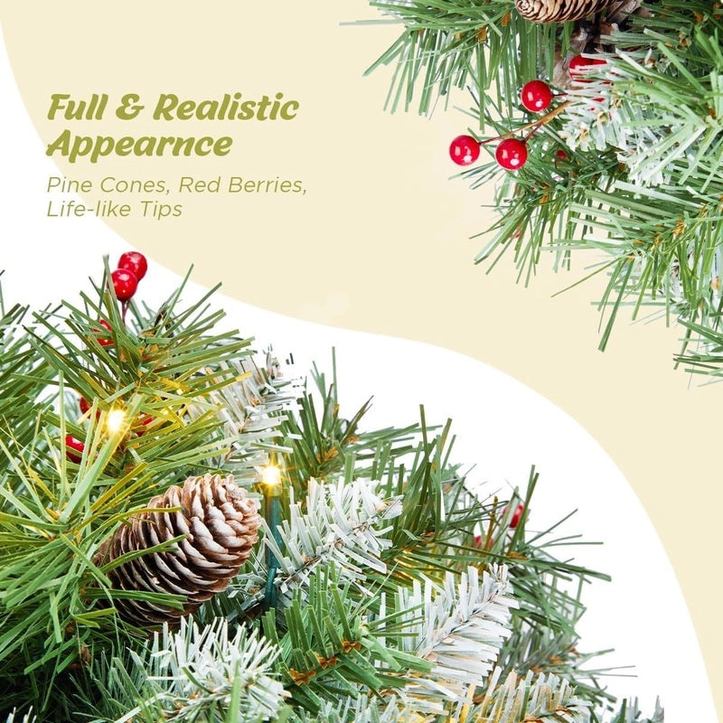 2024 New Christmas Inverted Hanging Basket with Branches and Lights | Christmas Decorations