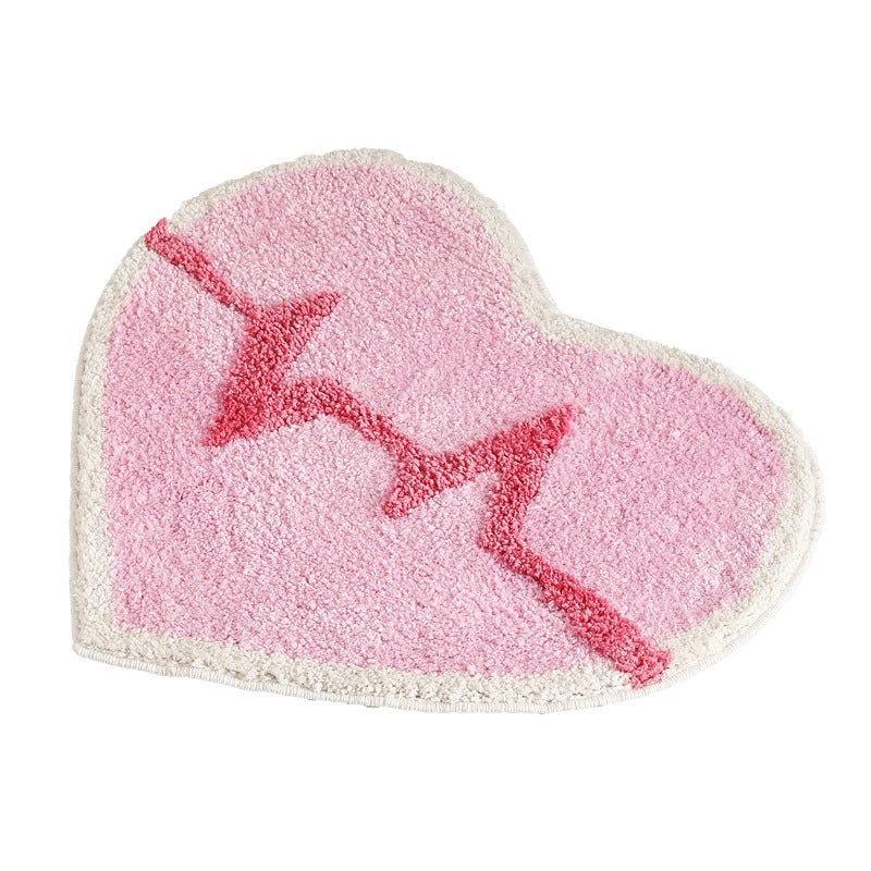Valentine's Day Casual Elegant Heart-Shaped Polyester Bath Mat|Home Decor&Bathroom Accessories