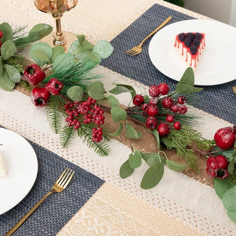 Simulated Eucalyptus Rattan Christmas Wreath Wall Decoration Floral Arrangement|Home Decor & Seasonal Decorations