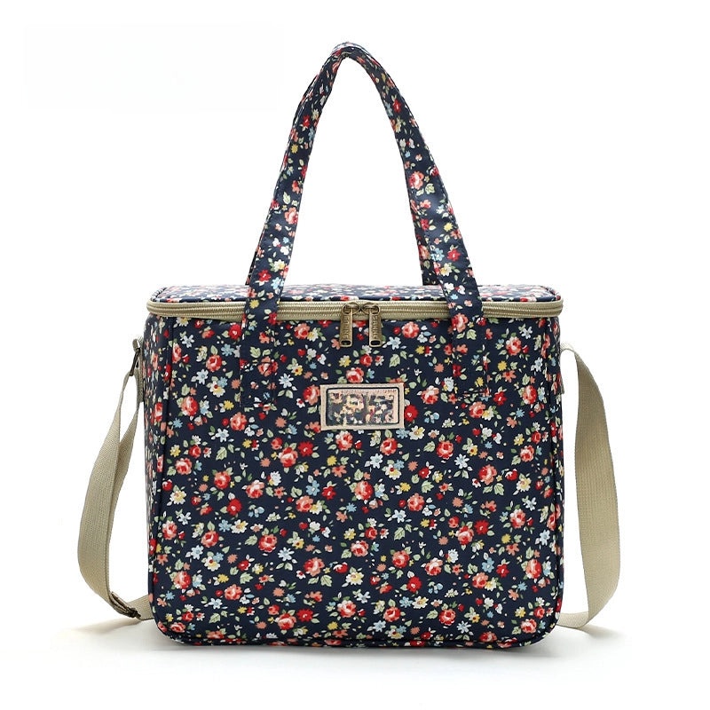 Sanneng Floral Insulated Lunch Bag Large Capacity Portable Aluminum Foil Cooler Bag for Students Outdoor Picnic|Lunch Bags & Coolers