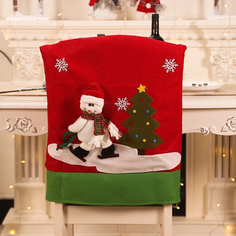 Christmas Chair Set Santa Claus Ski Design Christmas Table Decoration Party Outfit|Holiday Decorations
