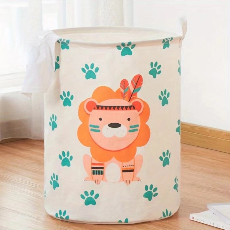 Geometric Animal Print Cotton Linen Storage Basket Minimalist Style|Home Storage & Organization