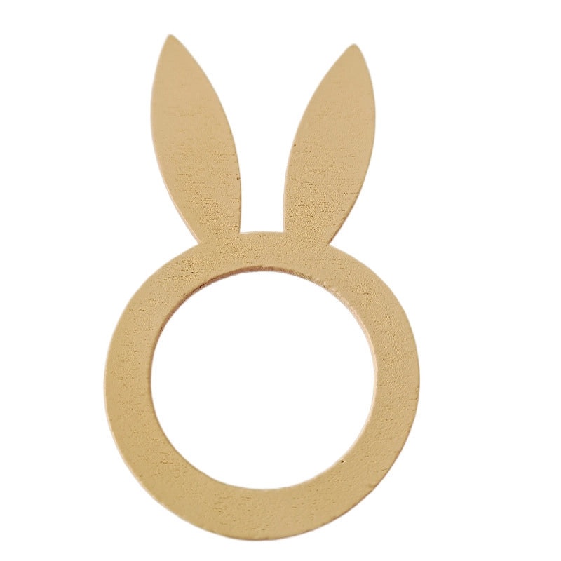 Easter Bunny Wooden Napkin Rings Decorative Tableware Holder Creative Office Craft Ornaments|Home Decor