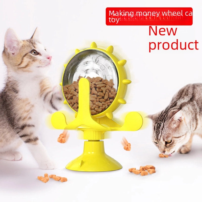 Pet Slow Feeder Toy for Puppies and Cats Windmill Design Food Dispensing Turntable|Pet Supplies