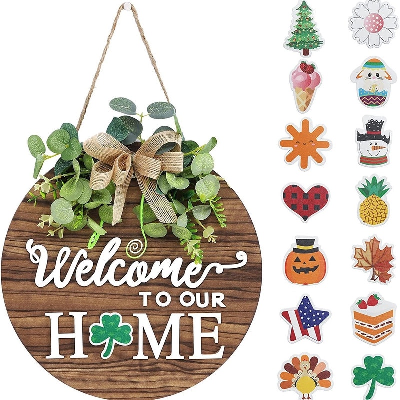 Artificial Flower Wooden Door Hanging DIY Magnetic Letter Sign Home Holiday Decor|Home Decor