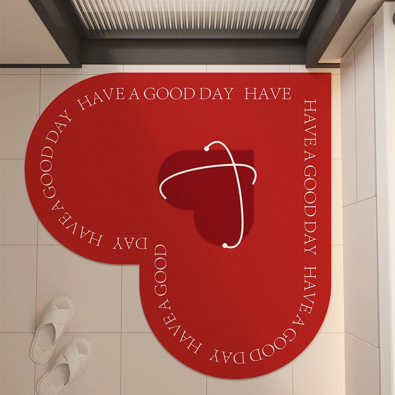 Elegant Heart-Shaped Diatomaceous Earth Bath Floor Mat Non-Slip Quick-Dry Absorbent Mat|Home & Living Bath Accessories