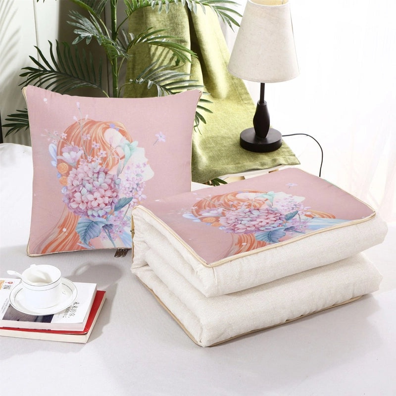 Custom Logo Pillow Quilt Dual-use Car Cushion & Sleeping Blanket Four-season Thin Blanket Gift Printing|汽车配件