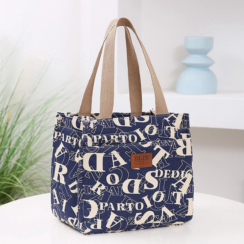 Portable Insulated Lunch Bag Large Capacity Cute Cartoon Printed Thickened Aluminum Foil Lunch Box Bag|Lunch Bags & Coolers