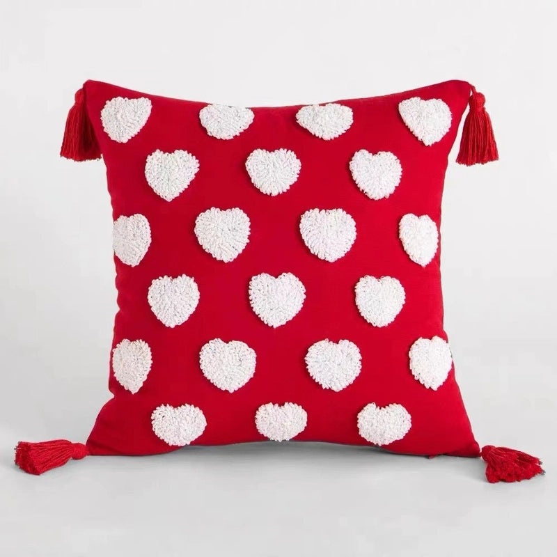 Valentine's Day Heart Shape Plush Throw Pillow Soft PP Cotton Cushion for Bedding|Home Decor Pillows