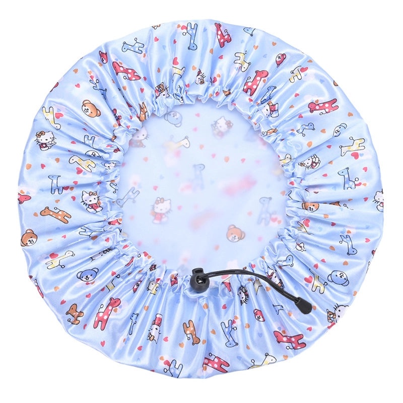 Vacation Waterproof Cartoon PE Shower Cap for Hair Protection|Bathroom Accessories