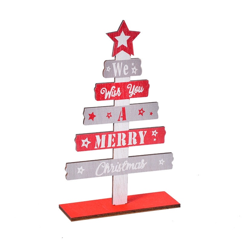 Christmas Cute IG Style Christmas Tree Letter Star Wood Party Festival Ornaments|Home Decor & Seasonal Ornaments