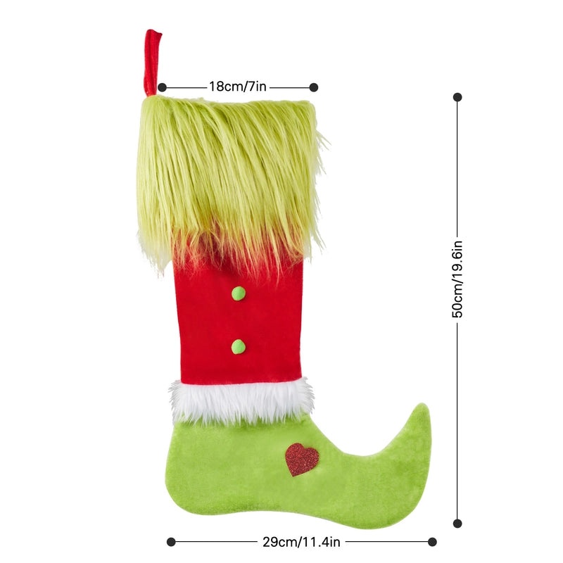 Christmas Heart-Shaped Holiday Socks Decoration Polyester Indoor Hanging Ornament|Christmas Decorations