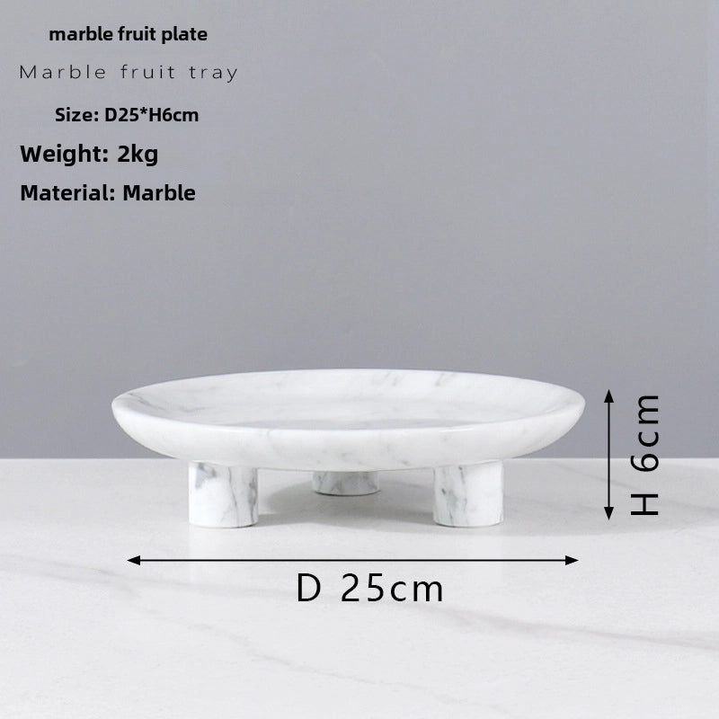Natural Marble Fruit Plate Decorative Tray for Home Storage Hotel Model Room Soft Decoration|Home Decor