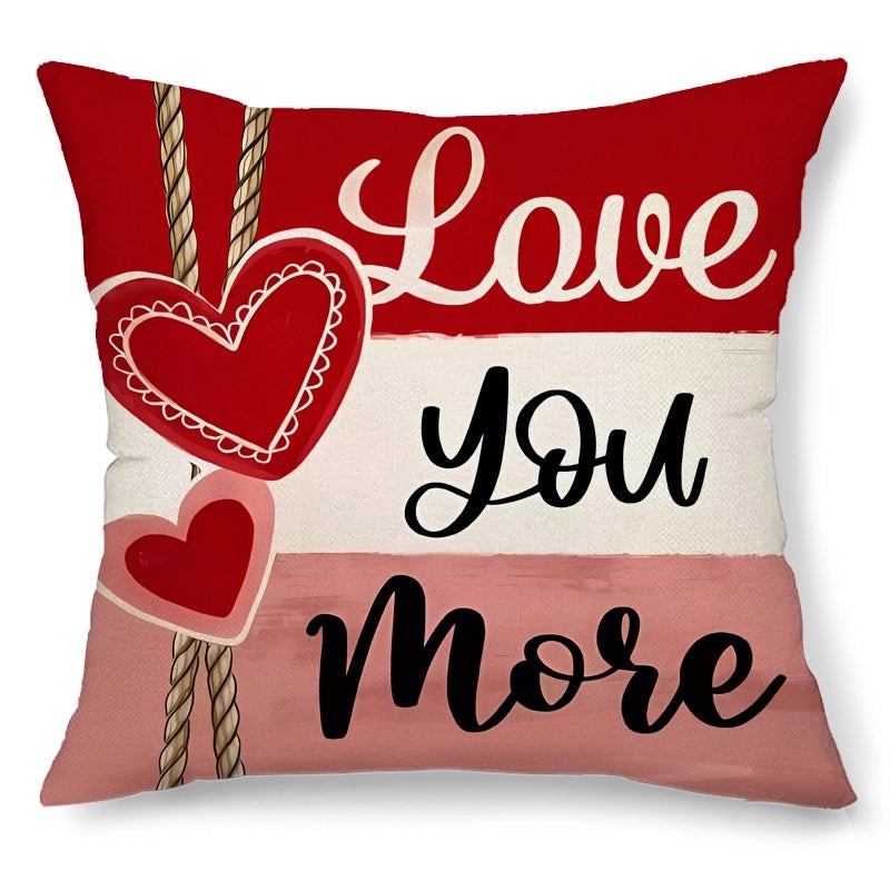 Elegant Nordic Heart Linen Pillowcases for Valentine’s Day | Home Decor & Sofa Accessories