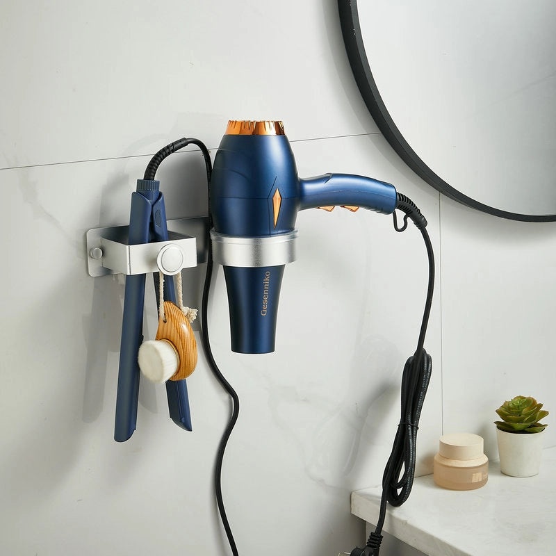 Minimalist Solid Color Aluminum Hair Dryer Holder Rack|Bathroom Accessories