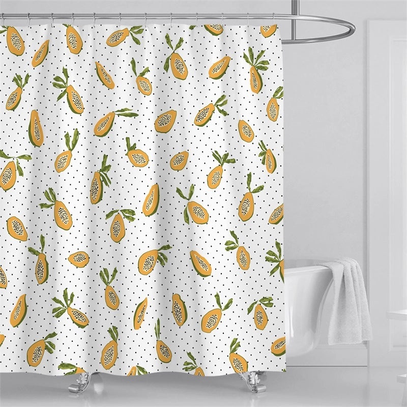 Fruit Pattern Polyester Shower Curtain for Bathroom Decor|Bathroom Accessories