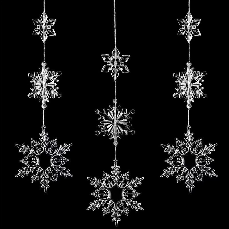 Christmas Clear Crystal Acrylic Pendant Decorative Lamp Ornaments Wedding Home Beaded String Curtain|Home Decor