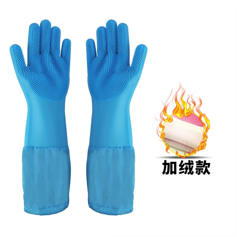 Waterproof Silicone Dishwashing Gloves with Anti-scalding Feature for Pet Bathing and Kitchen Cleaning | Household Cleaning Gloves