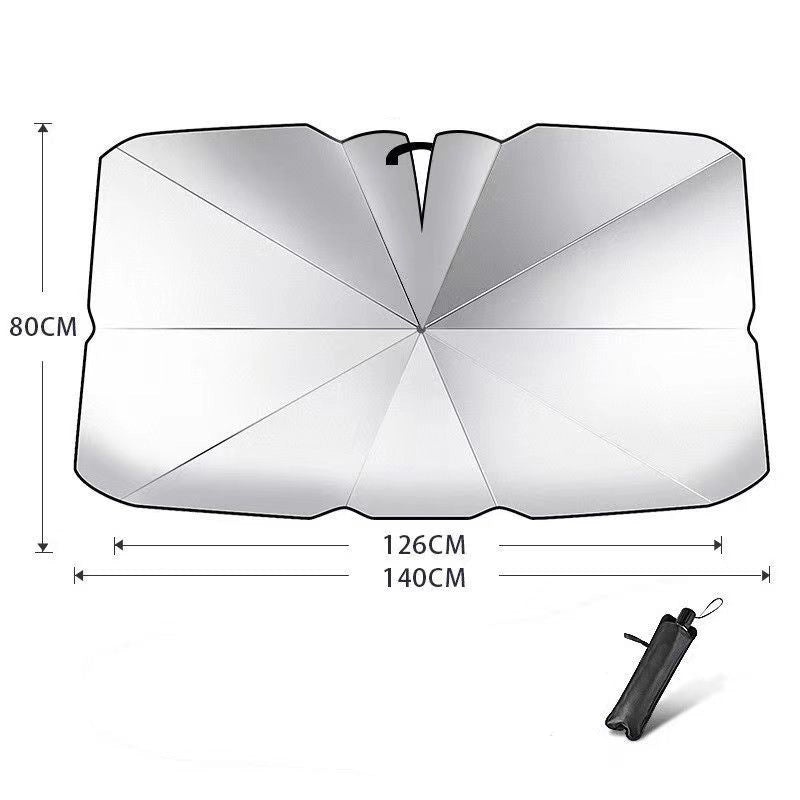 Car Sunshade Inner Umbrella Titanium Silver Telescopic Heat Insulation Windshield Cover|Car Accessories