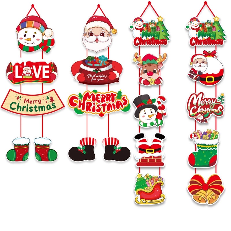 Christmas Hanging Ornaments Cute Santa Claus Snowman Decorations for Holiday Party Festive Home Decor | Holiday Decorations