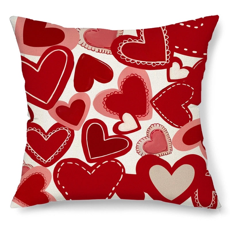 Elegant Nordic Heart Linen Pillowcases for Valentine’s Day | Home Decor & Sofa Accessories