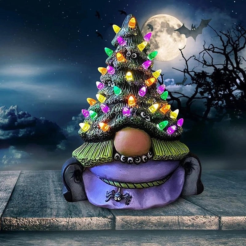 Festive Christmas Gnome Tree Sculpture Desktop Decoration Holiday Party Ornament Crafts|Home Decor & Ornaments