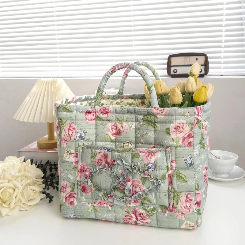 Floral Cotton Storage Basket for Home Organization|Home Storage & Organization