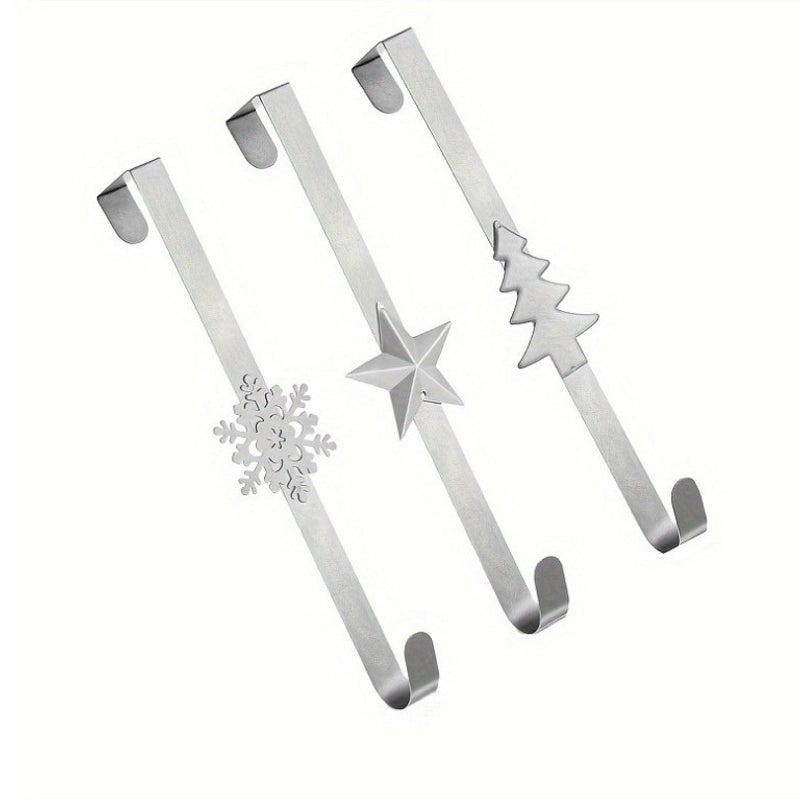 Minimalist Christmas Tree Star and Snowflake Iron Hooks for Hanging Ornaments|Home Decor Accessories