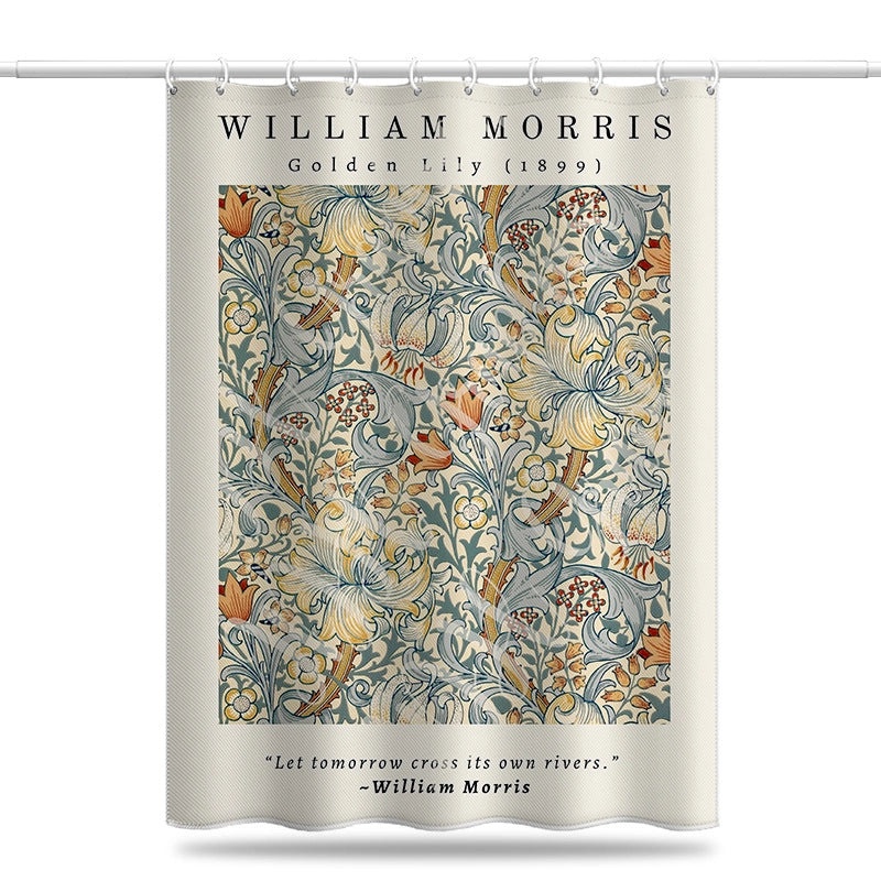 Nordic Van Gogh Inspired Shower Curtain Thickened Water-Repellent Fabric Modern Minimalist Digital Print|Home Decor & Bath Accessories