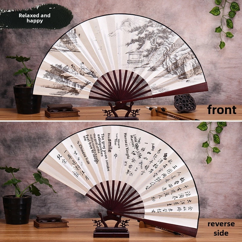 10 Inch Vintage Chinese Folding Fan for Advertising and Summer Promotion | Home & Garden > Fans & Cooling Appliances