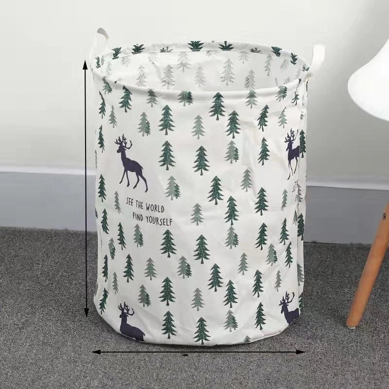 Geometric Animal Print Cotton Linen Storage Basket Minimalist Style|Home Storage & Organization