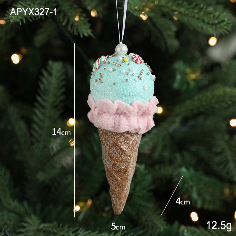 Adorable Pastoral Ice Cream Snowman Foam Hanging Ornaments for Casual Holiday Party Decorations|Holiday Ornaments