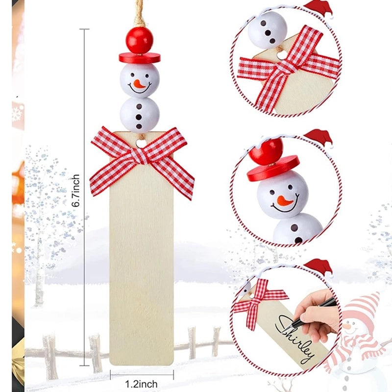 Nordic Christmas Snowman Bow Knot Wooden Hanging Ornament for Festival Party Decoration|Home Decor Ornaments
