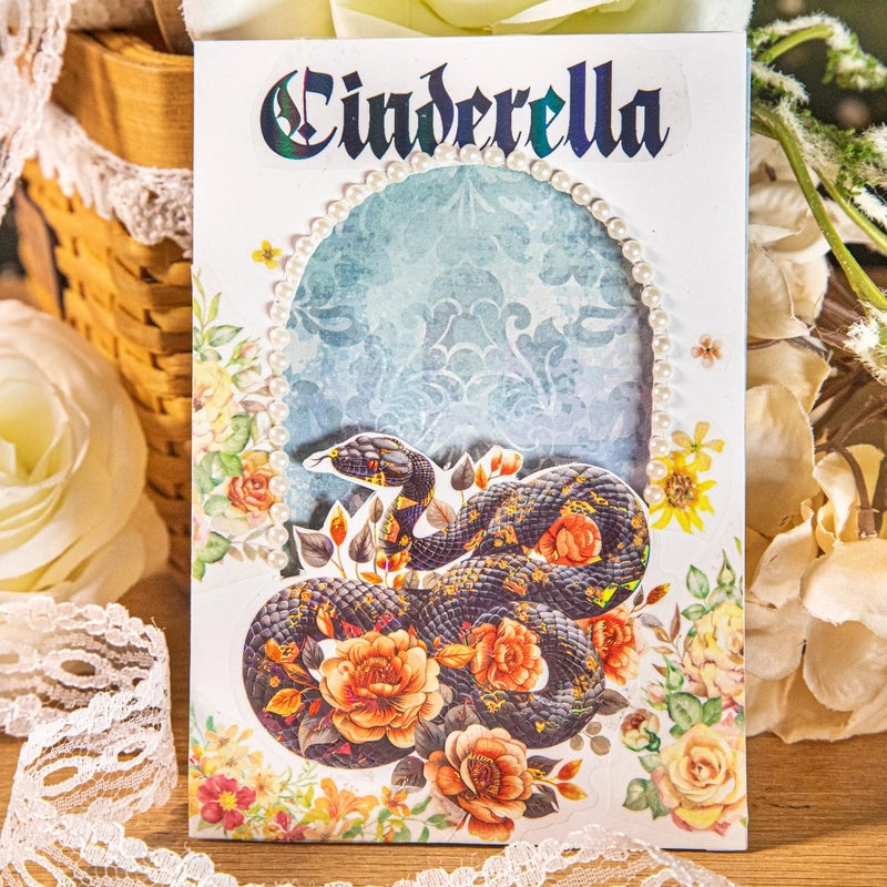 Floral Snake Pattern Vintage Style PET Stickers Set|Home & Garden Accessories