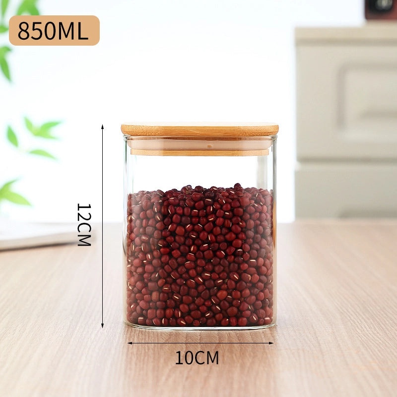 Minimalist Solid Color Wooden Glass Storage Box for Home Organization|Home Storage Containers