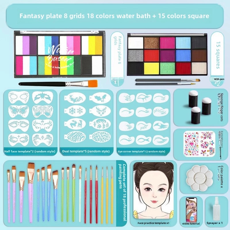 12-Color Face Paint Set for Kids Water-Soluble Safe Halloween Body Makeup|Children's Face Paint & Body Art