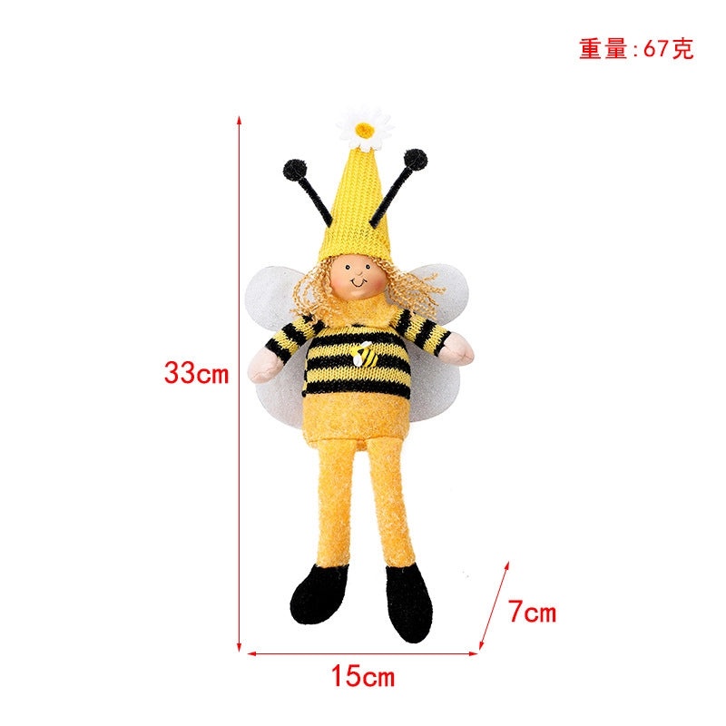 Adorable Bee Festival Wings Long-legged Miniature Doll Ornament|Home Decor & Collectibles