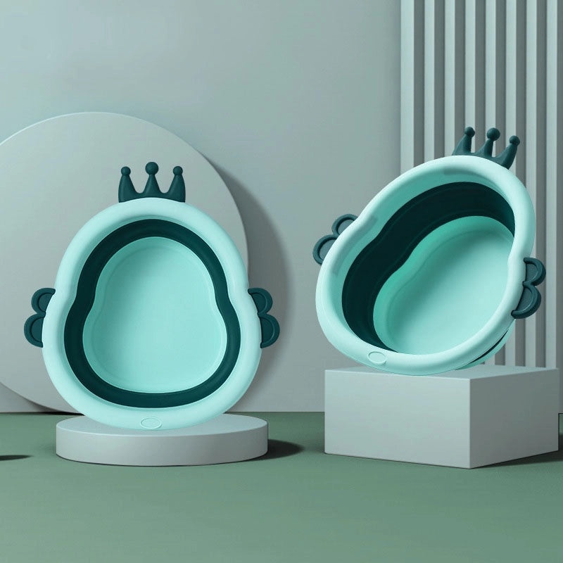 Minimalist Color Block Foldable Plastic Basin for Bathing|Bath Accessories