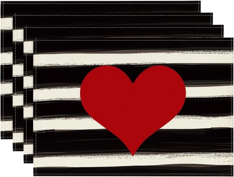 Romantic Heart-Shaped Rose Linen Cotton Blend Pillow Cover|Home Decor Accessories