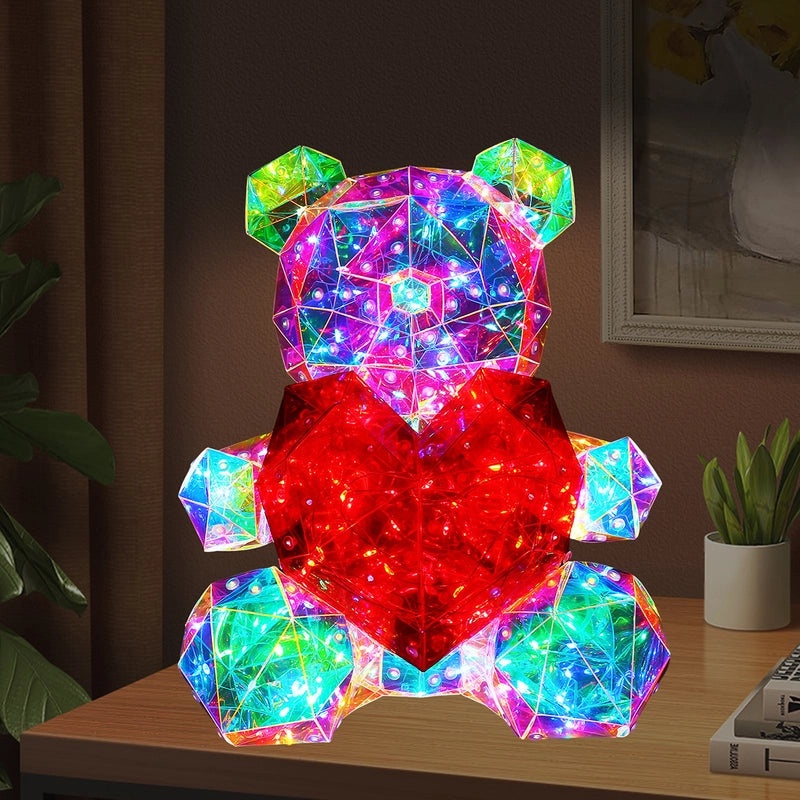 Luminous Colorful Love Bear 520 Qixi Valentine's Day Birthday Gift Lantern Room Decor|Home Decor & Lighting