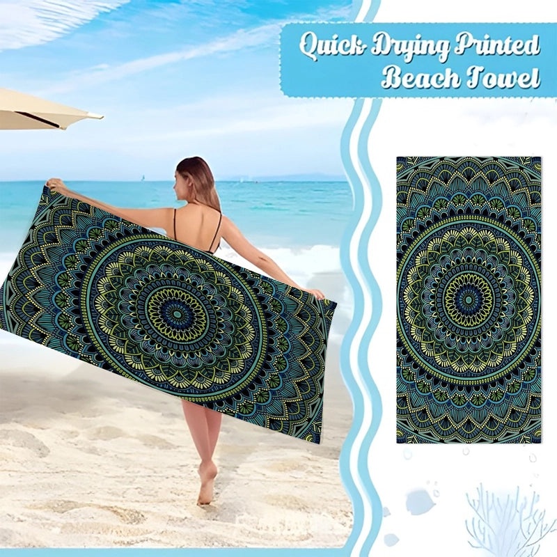 Geometric Patterned Superfine Fiber Beach Towel for Casual Use|Beach Towels & Accessories