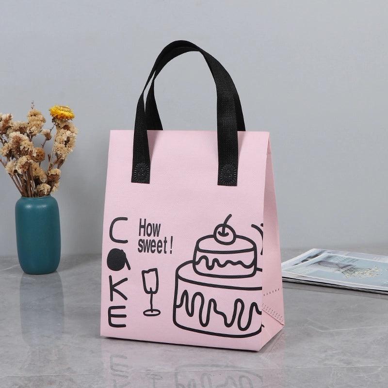 Minimalist Modern Letter Cake Design Thermal Nonwoven Tote Bag|Fashion Accessories Bags