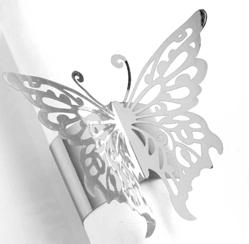 Minimalist Butterfly Napkin Rings Reflective Paper for Holidays and Daily Use|Home Decor Table Accessories